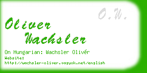 oliver wachsler business card
